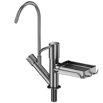 Дозатор за кухненски сапун с ръчно натискане и интегриран поднос, ABS материал, четкова обработка, модерен стил, настолен монтаж