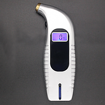 2-u-1 digitalni mjerač tlaka guma automobila s mjerenjem dubine gaznoga kanala, plavi pozadinski zaslon, raspon tlaka 10-150 psi, točnost 0,01 bar, jedinice psi/bar/kPa/kg/cm², model 00009, branda Timo