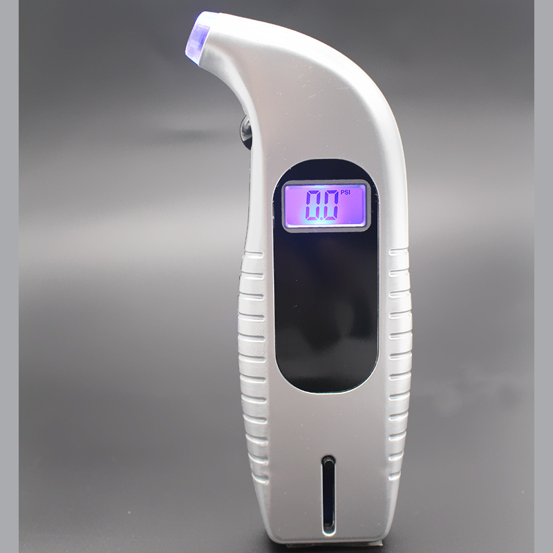 2-u-1 digitalni mjerač tlaka guma automobila s mjerenjem dubine gaznoga kanala, plavi pozadinski zaslon, raspon tlaka 10-150 psi, točnost 0,01 bar, jedinice psi/bar/kPa/kg/cm², model 00009, branda Timo