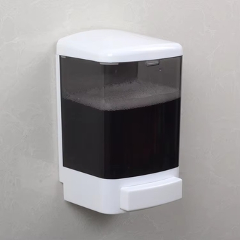 Стенен дозатор за сапун (пластмасов; ръчно натискане; инжекционно формован; тегло 324 g; модерен минималистичен стил)