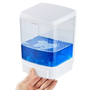 Стенен дозатор за сапун (пластмасов; ръчно натискане; инжекционно формован; тегло 324 g; модерен минималистичен стил)