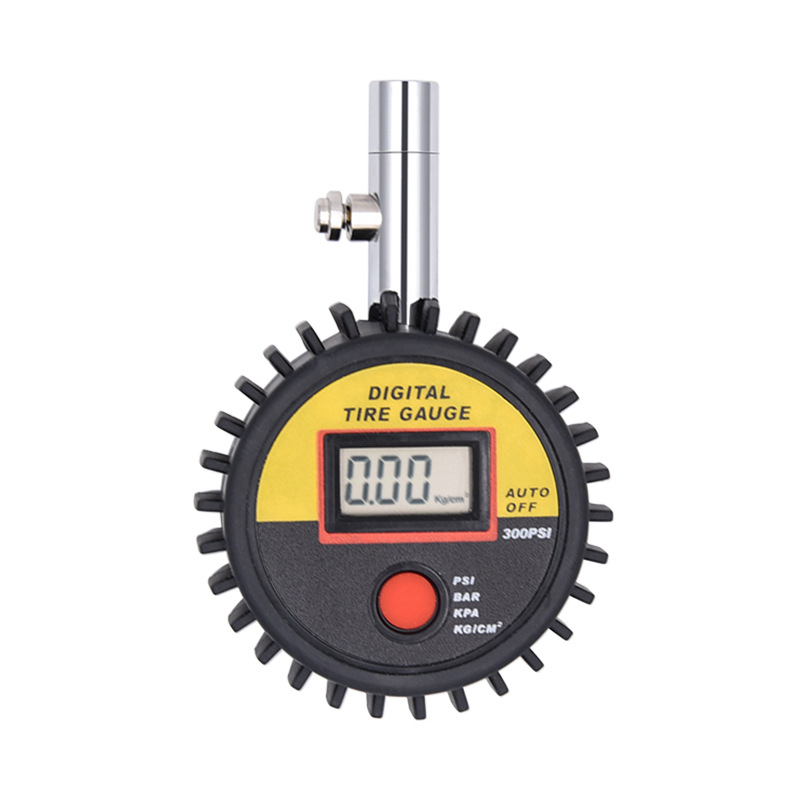 Високоточен инструмент за надуване на гуми с цифров манометр LED, диапазон 0-300 psi, точност +/-1.5 psi, ABS пластмасов корпус, CR2032 батерия.
