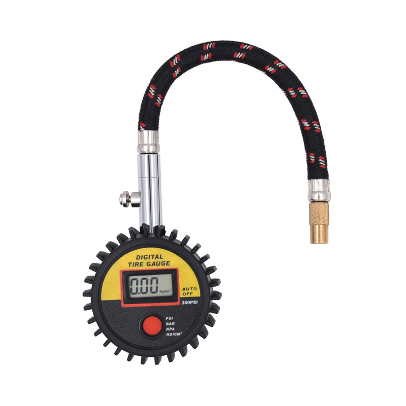 Високоточен инструмент за надуване на гуми с цифров манометр LED, диапазон 0-300 psi, точност +/-1.5 psi, ABS пластмасов корпус, CR2032 батерия.