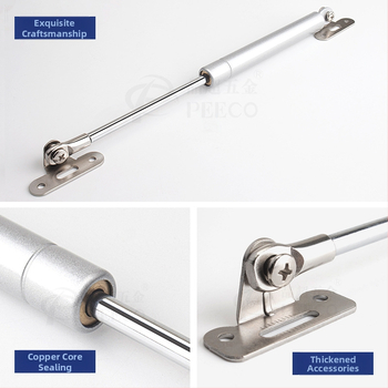 Felfelé nyíló ajtó gázrugó – Anyag: hidegen hengerelt acél; Márka: PEECO/Pinchao Hardware; Modell: dekoratív gázrugó; Gyártási folyamat: öntés prés alatt; Alkalmazások: ipari berendezések, mérődoboz dekoráció, háztartási felnyíló szekrény