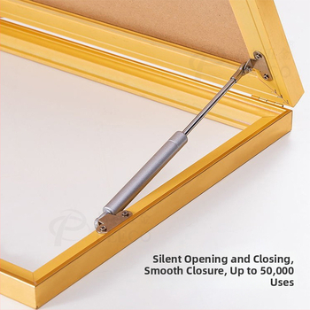 Felfelé nyíló ajtó gázrugó – Anyag: hidegen hengerelt acél; Márka: PEECO/Pinchao Hardware; Modell: dekoratív gázrugó; Gyártási folyamat: öntés prés alatt; Alkalmazások: ipari berendezések, mérődoboz dekoráció, háztartási felnyíló szekrény