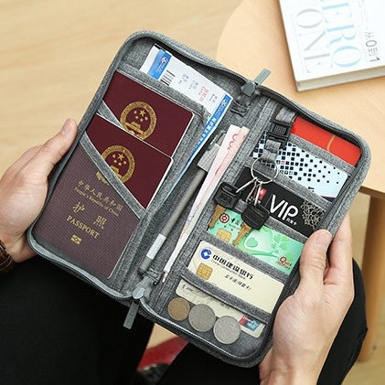 Útlevél- és ID-tartó, nejlon, kézitáska-stílus, egységes méret, utazásokhoz