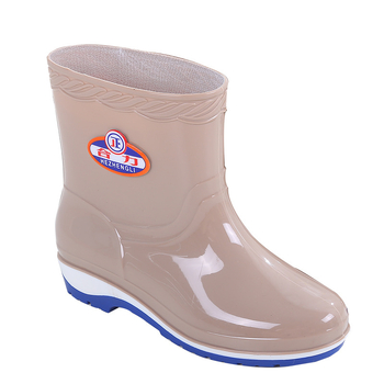 Cizme de ploaie pentru femei, PVC partea superioară, glezna scurtă, antiaderente, impermeabile, toc 1–3 cm