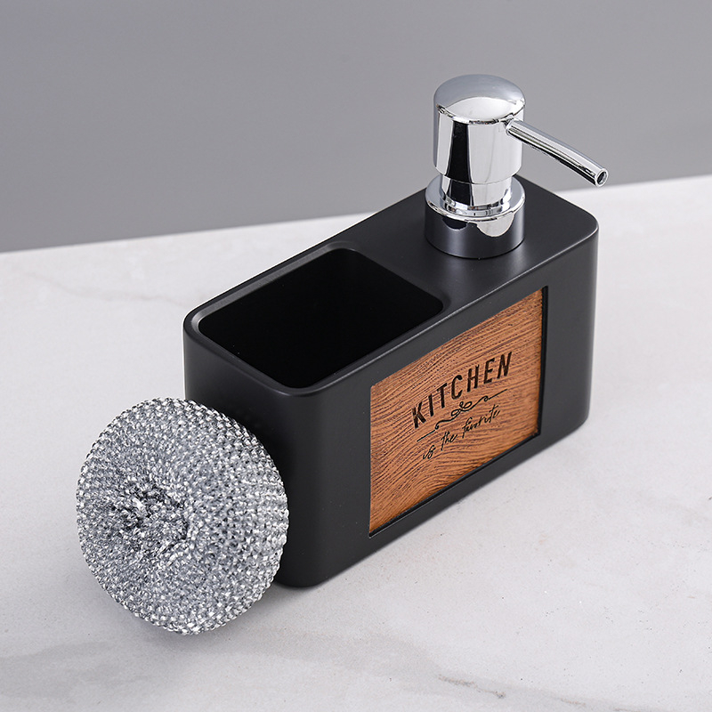 Дозатор за сапун за кухня, корпус от смола, тегло 450 g, полирана повърхност, ръчно натискане, модерен минималистичен стил