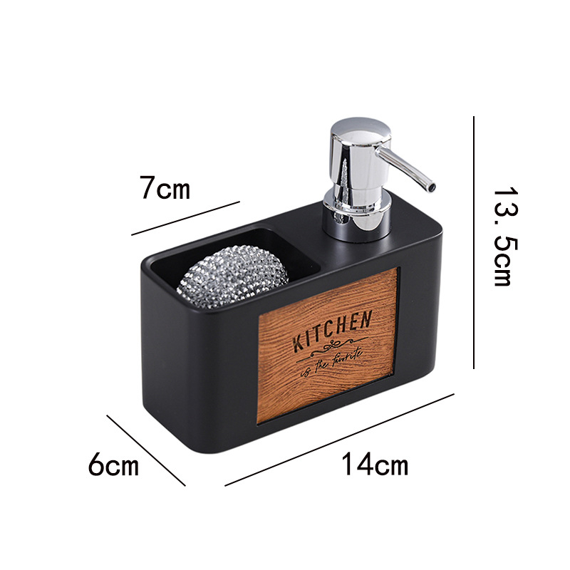 Дозатор за сапун за кухня, корпус от смола, тегло 450 g, полирана повърхност, ръчно натискане, модерен минималистичен стил