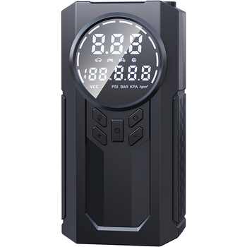 Prijenosni bežični automobilni pumpač zraka za gume 12V — 100W, 30 L/min, Digitalni zaslon, Mjerač tlaka i signalna lampica