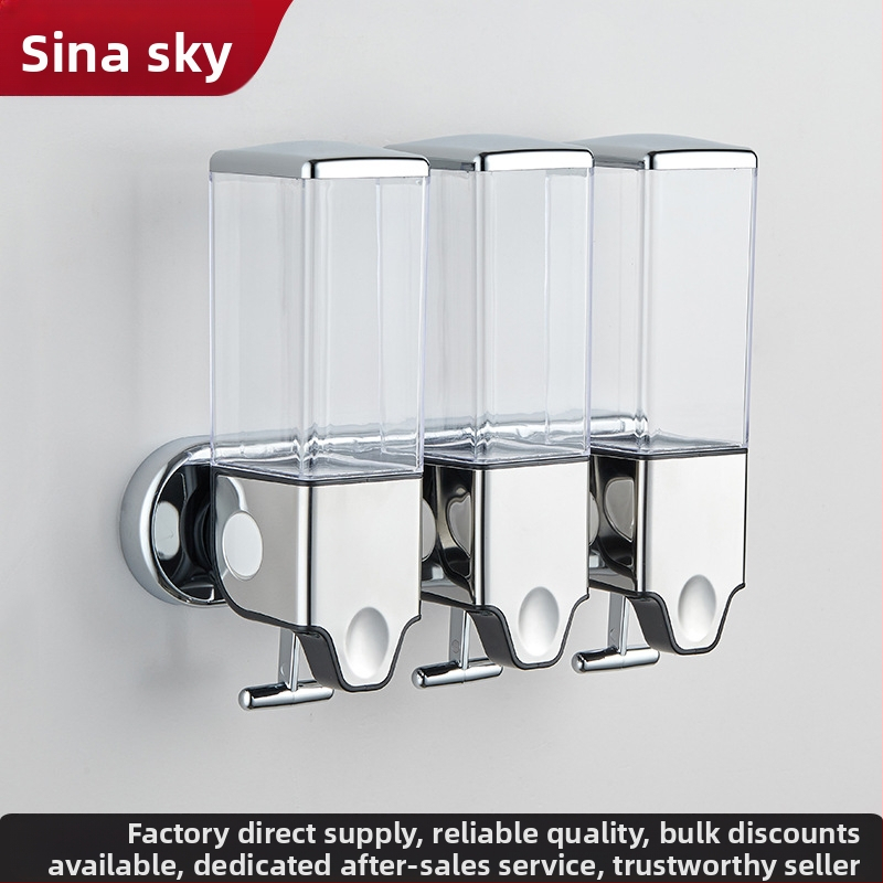 Nástenný ručný dávkovač mydla, ABS, elektroplatingový povrch, moderný minimalistický štýl