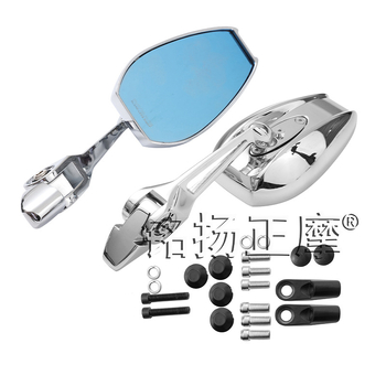 Motorkerékpár visszapillantó tükör, négyzet alakú, alumíniumötvözet ház, modell 68986, szerelés: első és hátsó fogazás