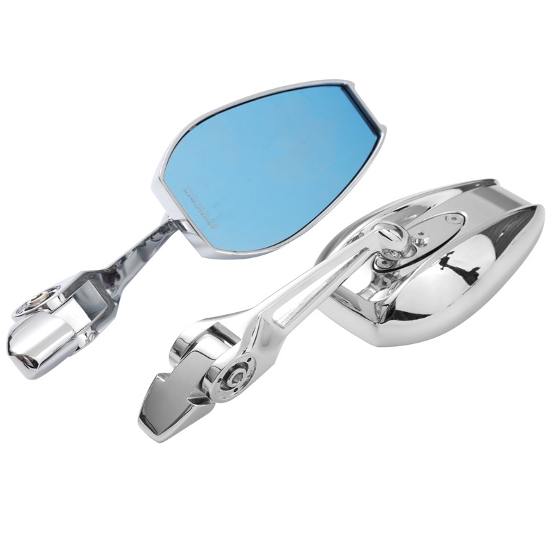 Motorkerékpár visszapillantó tükör, négyzet alakú, alumíniumötvözet ház, modell 68986, szerelés: első és hátsó fogazás