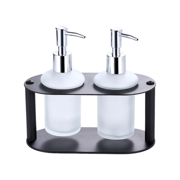 Диспенсър за сапун за баня на плота, модерен минималистичен стил; Longquan ZYP-08, материал: въглеродна стомана, ръчно натискане, тегло 0,5 кг.