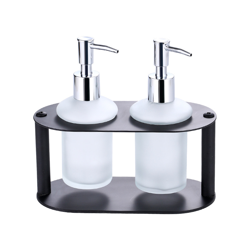 Диспенсър за сапун за баня на плота, модерен минималистичен стил; Longquan ZYP-08, материал: въглеродна стомана, ръчно натискане, тегло 0,5 кг.