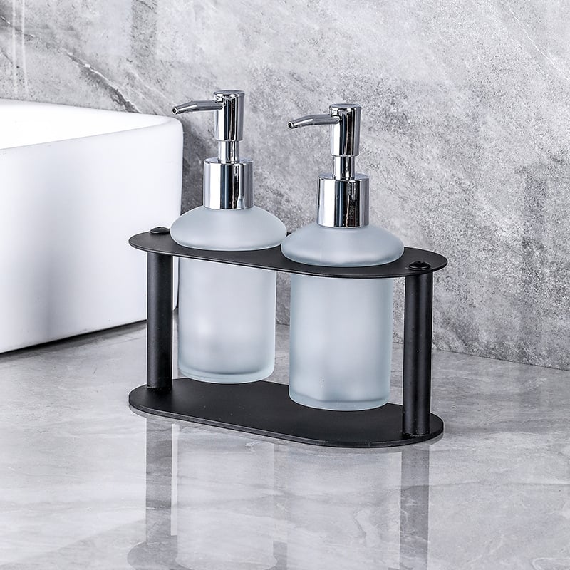 Диспенсър за сапун за баня на плота, модерен минималистичен стил; Longquan ZYP-08, материал: въглеродна стомана, ръчно натискане, тегло 0,5 кг.