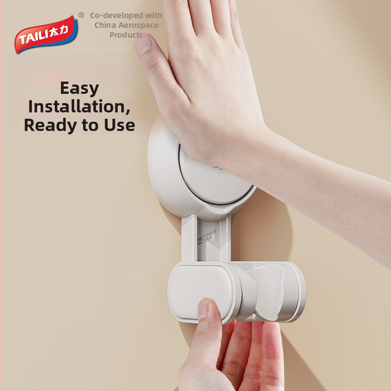 Seinale paigaldatav dušihoidik imemisega, plastmassist, liikuv, ei vaja puurimist ega liimi.