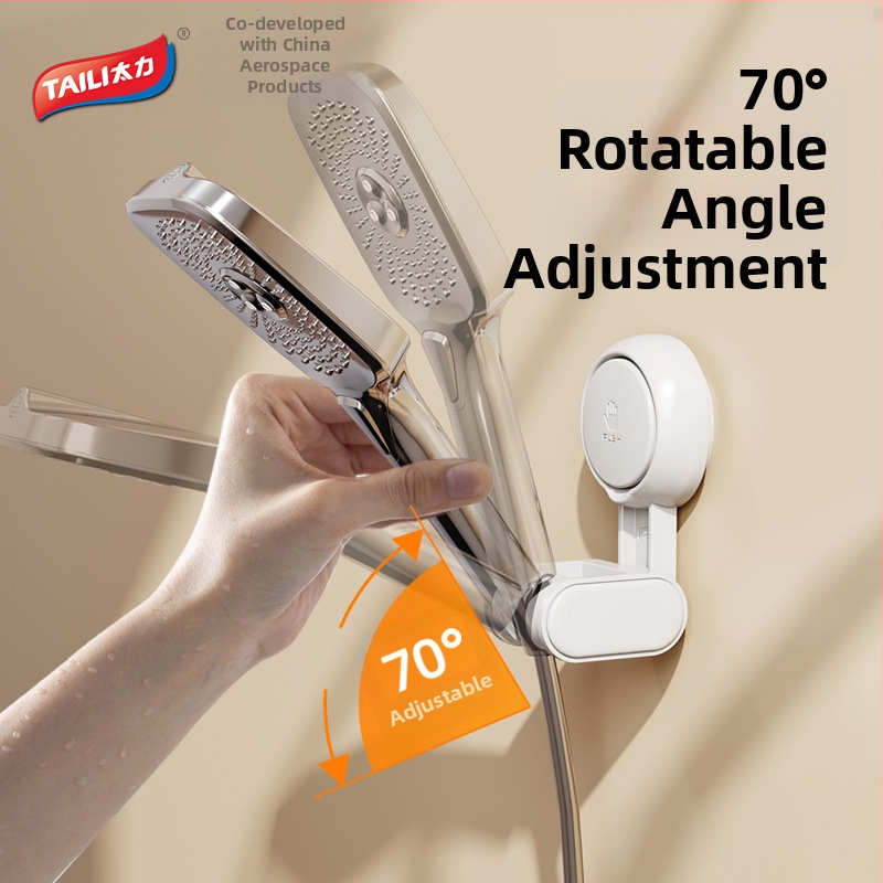 Seinale paigaldatav dušihoidik imemisega, plastmassist, liikuv, ei vaja puurimist ega liimi.