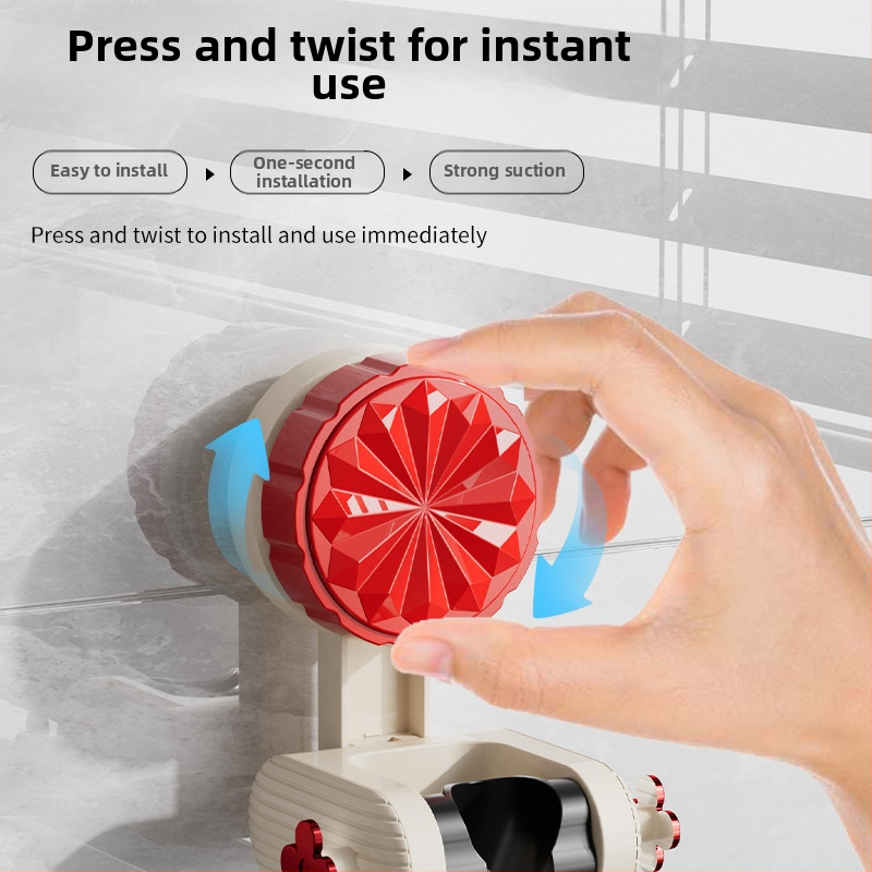 Regulējams dušas galvas turētājs ar vakuuma piespiedēju, bez urbumiem, pārvietojams, sienas uzstādīšana, vannas istabas plaukts