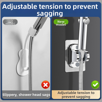 Dušo galvutės laikiklis be gręžimo – ABS medžiaga, siurbimo tvirtinimas prie sienos, šiuolaikinis minimalistinis stilius, vonios aksesuaras