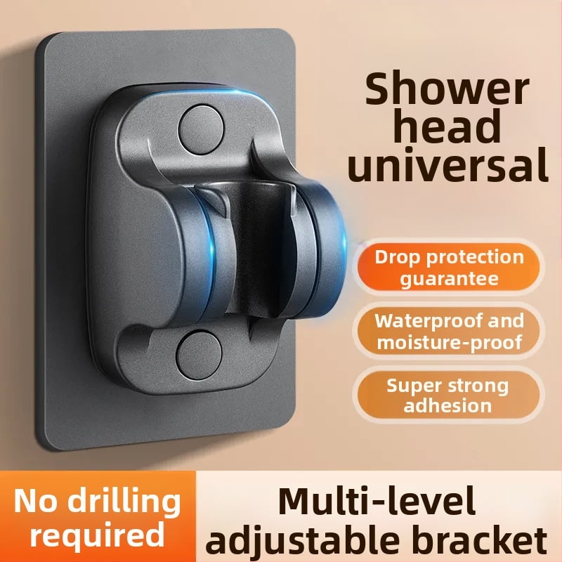 Dušo galvutės laikiklis be gręžimo – ABS medžiaga, siurbimo tvirtinimas prie sienos, šiuolaikinis minimalistinis stilius, vonios aksesuaras