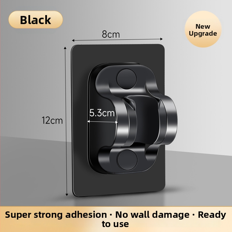 Dušo galvutės laikiklis be gręžimo – ABS medžiaga, siurbimo tvirtinimas prie sienos, šiuolaikinis minimalistinis stilius, vonios aksesuaras