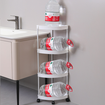 Raft de colț pentru baie, podea, 4 etaje, material PP, mobil, fără găuri