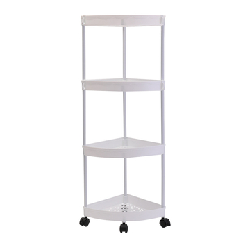 Raft de colț pentru baie, podea, 4 etaje, material PP, mobil, fără găuri