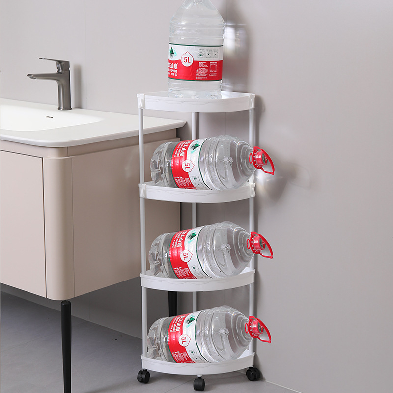 Raft de colț pentru baie, podea, 4 etaje, material PP, mobil, fără găuri