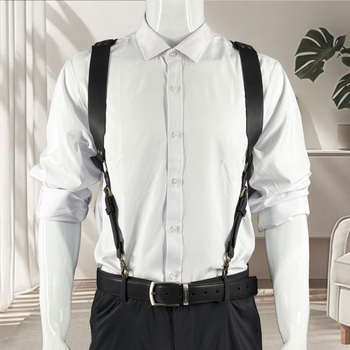 Muške kožne trake za hlače s dvije kopče, podesiva duljina, univerzalna veličina