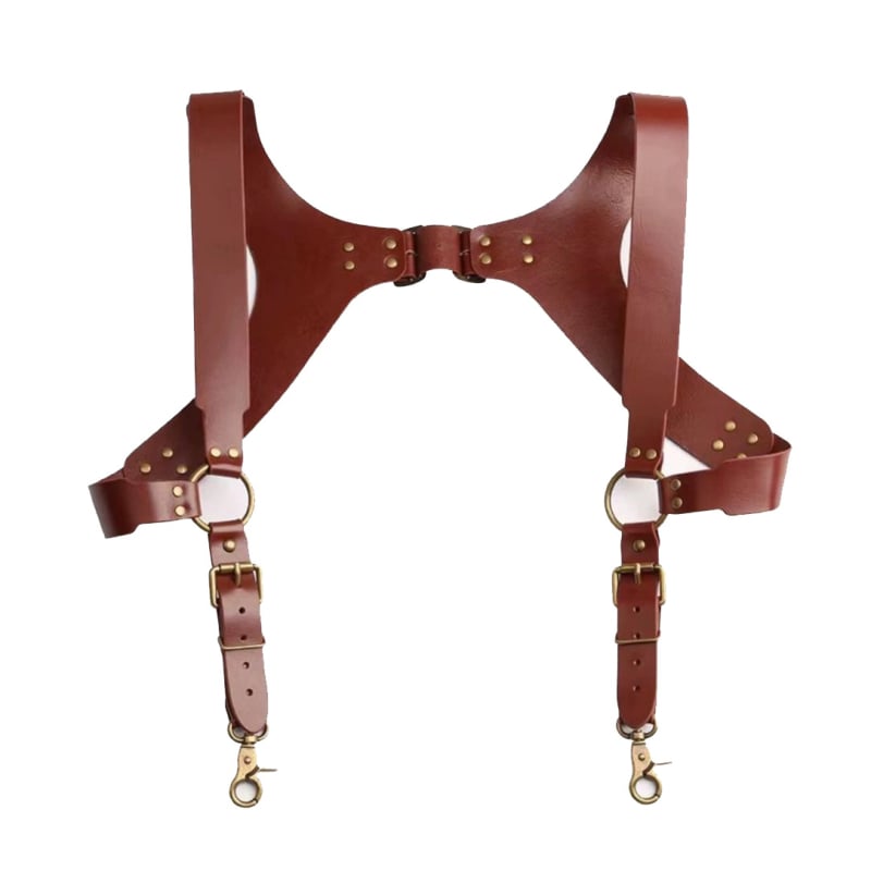 Muške kožne trake za hlače s dvije kopče, podesiva duljina, univerzalna veličina