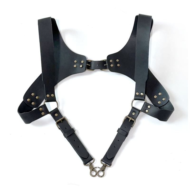 Muške kožne trake za hlače s dvije kopče, podesiva duljina, univerzalna veličina