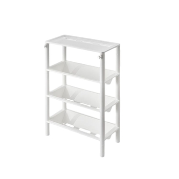 Műanyag sarokfürdőszobai tárolóállvány, padlóra álló, 3–4 réteg