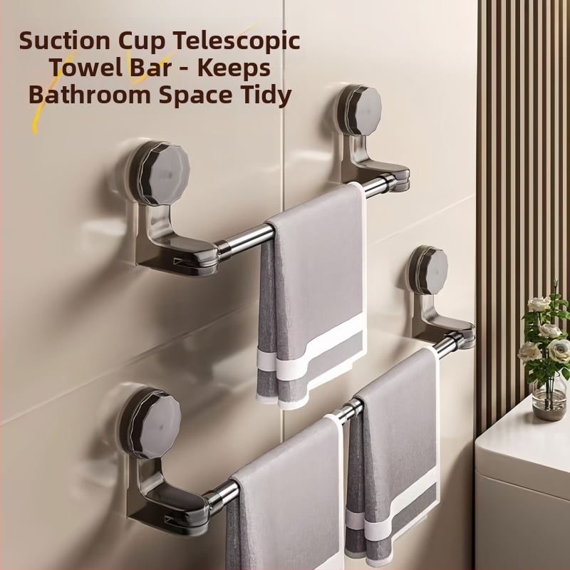 Teleskopinis rankšluosčio laikiklis su siurbtuku, be gręžimo, plastikas, prekinis ženklas Qiwang