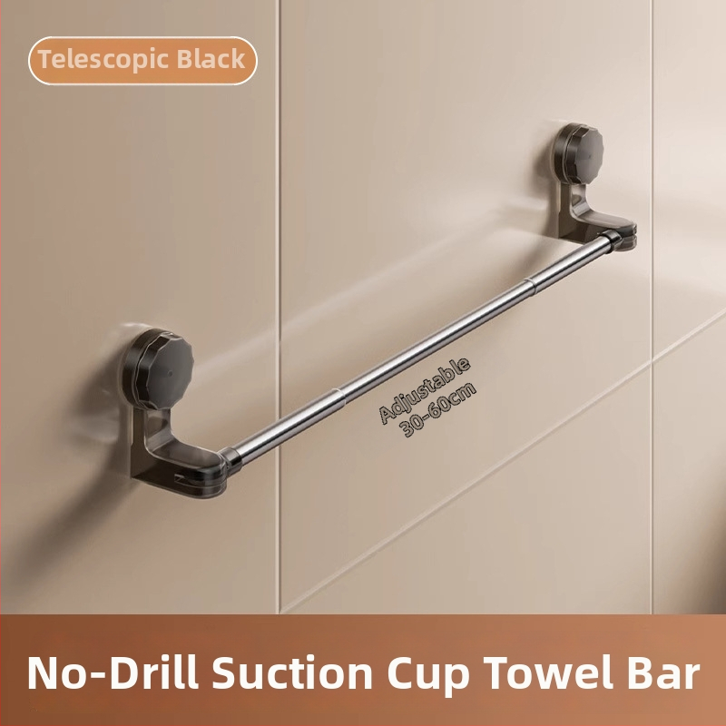 Teleskopinis rankšluosčio laikiklis su siurbtuku, be gręžimo, plastikas, prekinis ženklas Qiwang