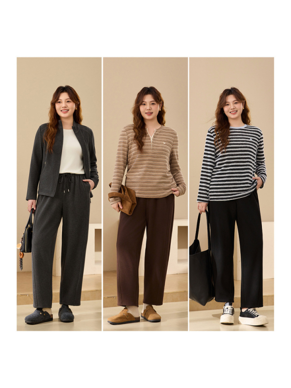 Pudding Pants - Μαλακά, αναπνέουσες ίσια παντελόνια για γυναίκες, Φθινόπωρο 2024, ίνες βισκόζης, περιεκτικότητα 30-50% βισκόζη