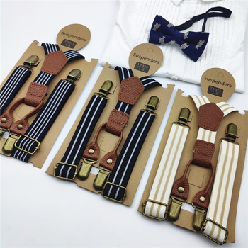 Dječji set s klipsama za naramenice i bow tie, 4 klipa, elastična traka, podesiva duljina, unisex