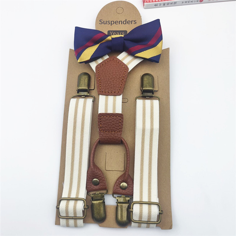 Dječji set s klipsama za naramenice i bow tie, 4 klipa, elastična traka, podesiva duljina, unisex