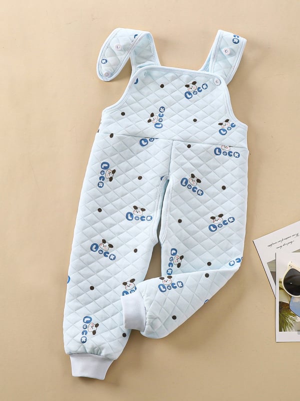 Vaikų medvilninės trijų sluoksnių šiltos kelnės su petnešėlėmis, fliso pamušalas, tarpo tarp kojų atidarymas, aukštos talijos, ruduo ir žiemа