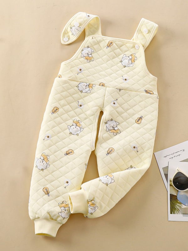 Vaikų medvilninės trijų sluoksnių šiltos kelnės su petnešėlėmis, fliso pamušalas, tarpo tarp kojų atidarymas, aukštos talijos, ruduo ir žiemа