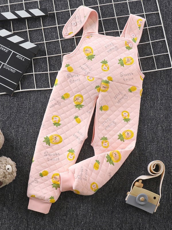 Vaikų medvilninės trijų sluoksnių šiltos kelnės su petnešėlėmis, fliso pamušalas, tarpo tarp kojų atidarymas, aukštos talijos, ruduo ir žiemа