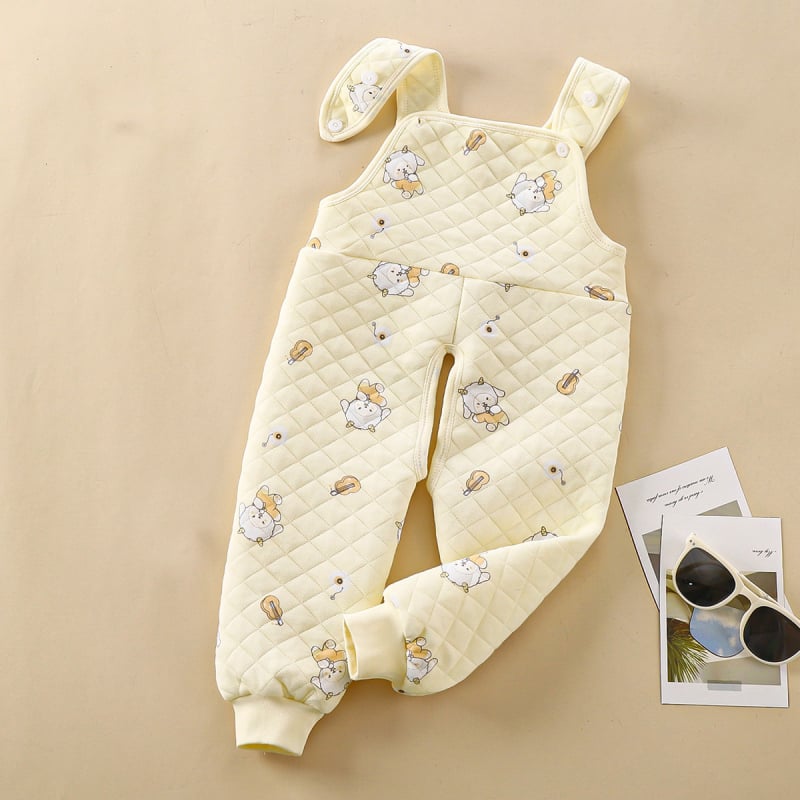 Vaikų medvilninės trijų sluoksnių šiltos kelnės su petnešėlėmis, fliso pamušalas, tarpo tarp kojų atidarymas, aukštos talijos, ruduo ir žiemа