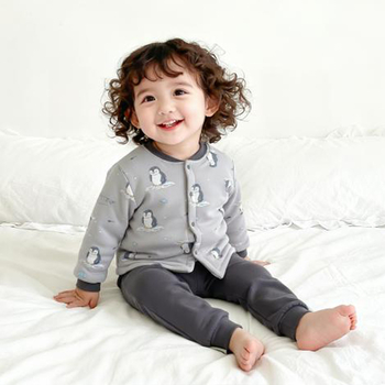 Zīdaiņu 100% kokvilnas apakšveļas komplekts, divdaļīgs komplekts, augsta vidukļa aizsardzība vēderam, mitrumu vadīšana, ziema/rudens