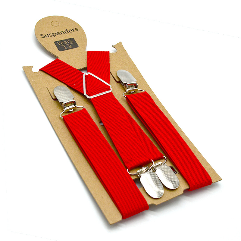 Dječje naramenice za hlače s četiri klipsa i trokuti trakom (elastičan materijal; 4 klipsa; podesiva duljina; snažna elastičnost; križni pojas)