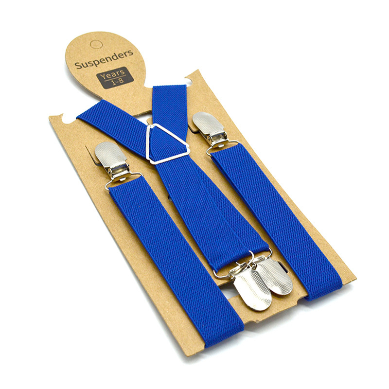 Dječje naramenice za hlače s četiri klipsa i trokuti trakom (elastičan materijal; 4 klipsa; podesiva duljina; snažna elastičnost; križni pojas)