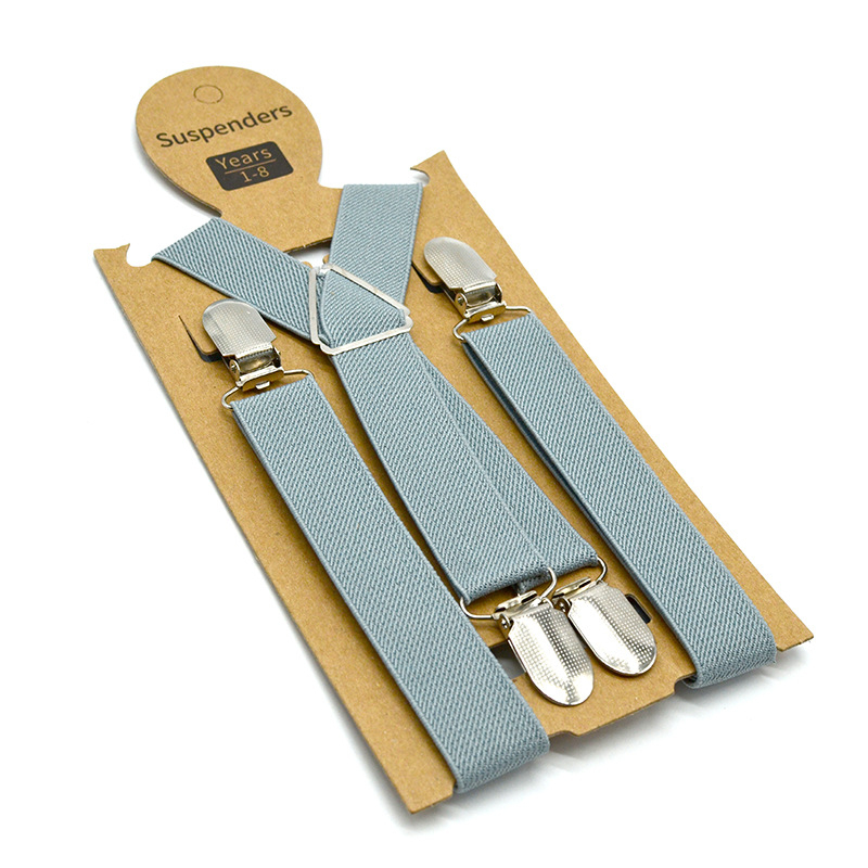 Dječje naramenice za hlače s četiri klipsa i trokuti trakom (elastičan materijal; 4 klipsa; podesiva duljina; snažna elastičnost; križni pojas)