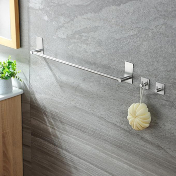 Držač za ručnike s ljepilom za kupaonu, bez bušenja, od nehrđajućeg čelika 304, brušeni završni sloj, nosivost 5 kg