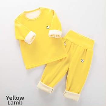 Bērnu ziemas termokomplekts ar flīsa iekšpusi, bieza Milk Silk auduma, augsta vidukļa aizsardzība vēderam, apaļš kakla izgriezums