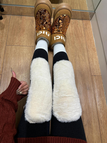 Дамски дебели леггинси от вълна и кашмир със флис подплата, 3/4 дължина, тесен силует, топли