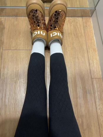 Дамски дебели леггинси от вълна и кашмир със флис подплата, 3/4 дължина, тесен силует, топли